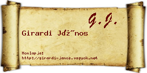 Girardi János névjegykártya